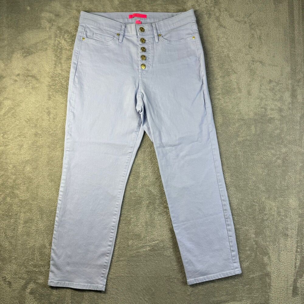 Lilly Pulitzer Pants Women's 10 Purple South Ocean High Rise Phlox Jeans Stretch